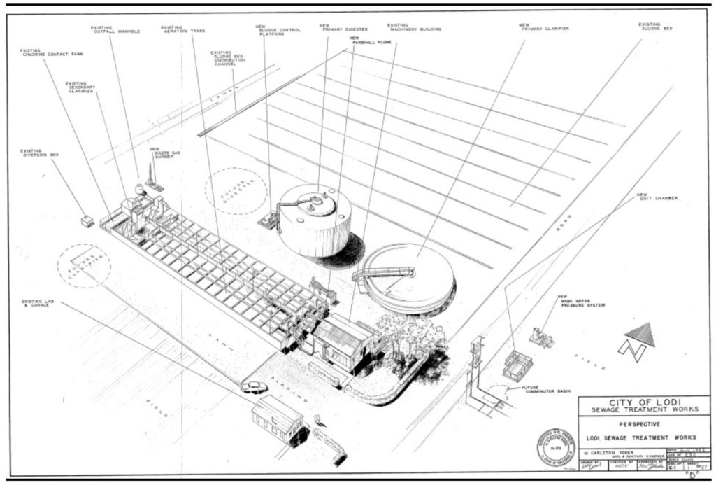 City of Lodi Wastewater Treatment Plant Perspective Showing 1953 Improvements at the Original 1923 Plant Site (source: City of Lodi)