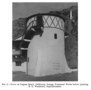 Tower in Laguna Beach, CA, Sewage Treatment Works before planting