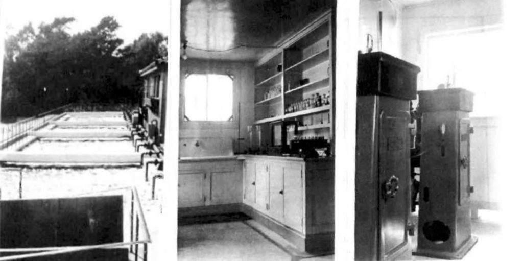 Figure 3. Aeration Basins, Laboratory and Chlorinators 1933 (from Frank Giusto)