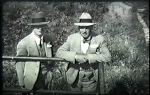 Film Frame Showing CSWA President Fred Batty (on right) at the City of Lodi Treatment Plant Tour, April 22, 1930